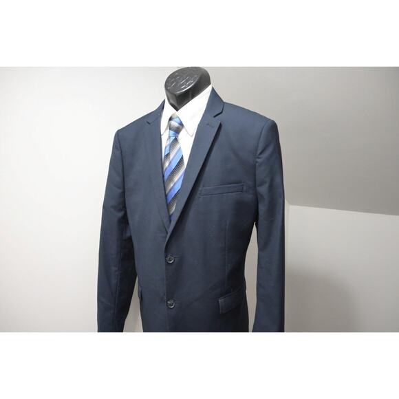Topman Dark Blue 2 Button Blazer Sports Jacket Mens Sz 46 R - Picture 1 of 13